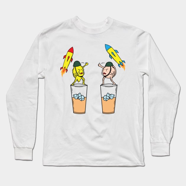 Iced tea lemon and peach with rockets Long Sleeve T-Shirt by dieEinsteiger